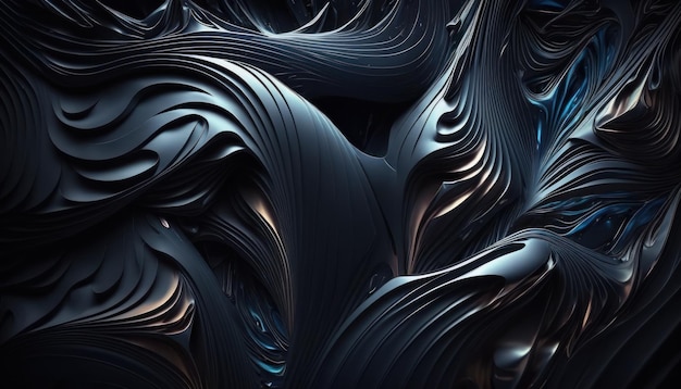 Black crystal obsidiian background shape of wave