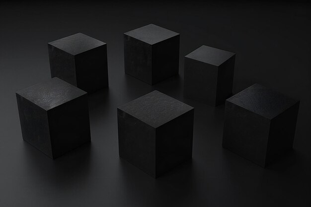 Black cubes on black background