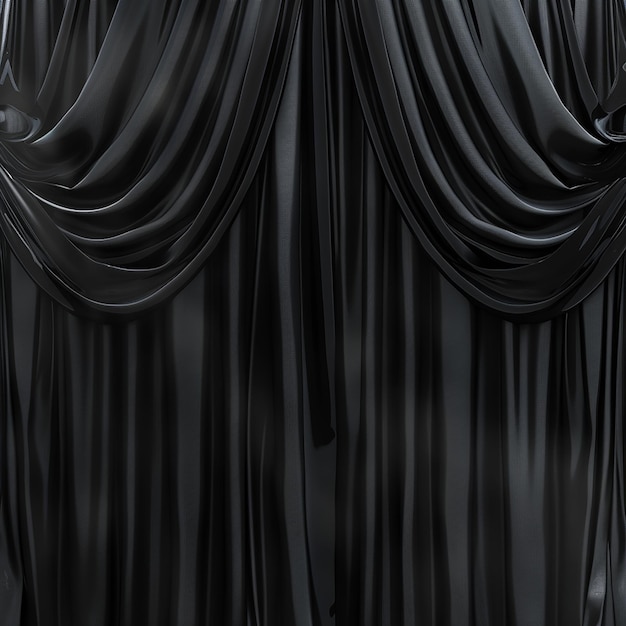 Photo a black curtain with a black background that says  the word  on it