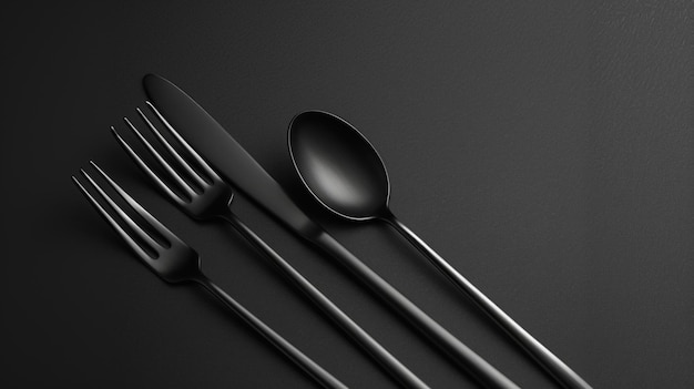 Black Cutlery on a Black Surface