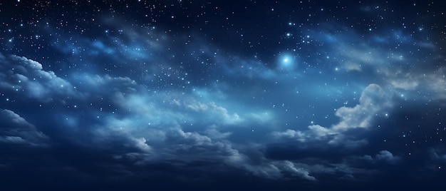 black dark blue night sky with stars white cumulus