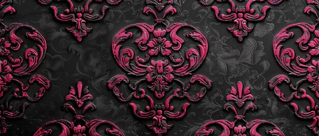 Photo black and dark pink wallpaper in late 19th century style