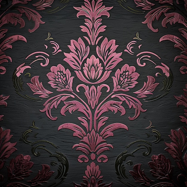 Photo black and dark pink wallpaper in late 19th century style