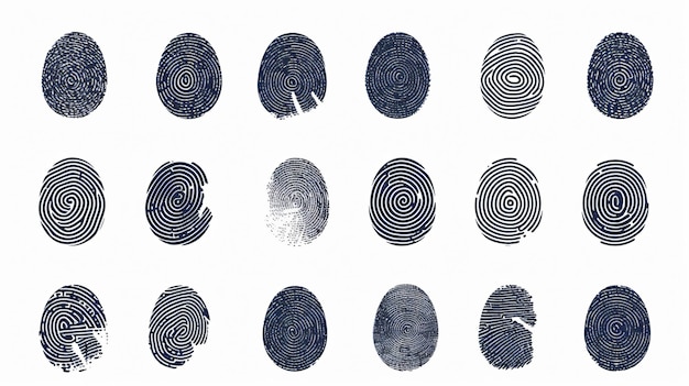 Photo black detailed fingerprints flat illustration