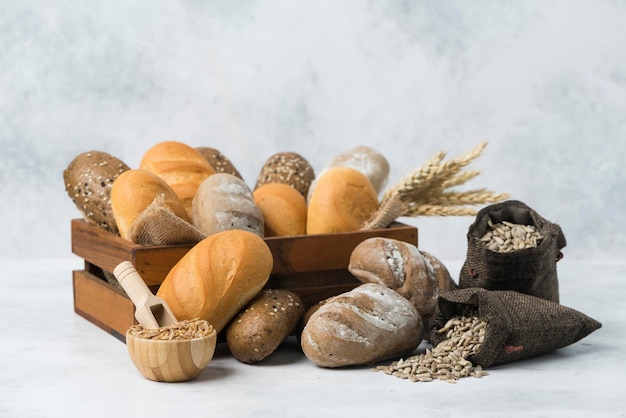 Black Diabetic Bread mixed diabetic bread composition on white background