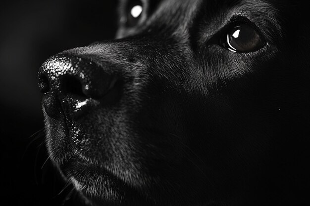 Photo black dog closeup portrait photo