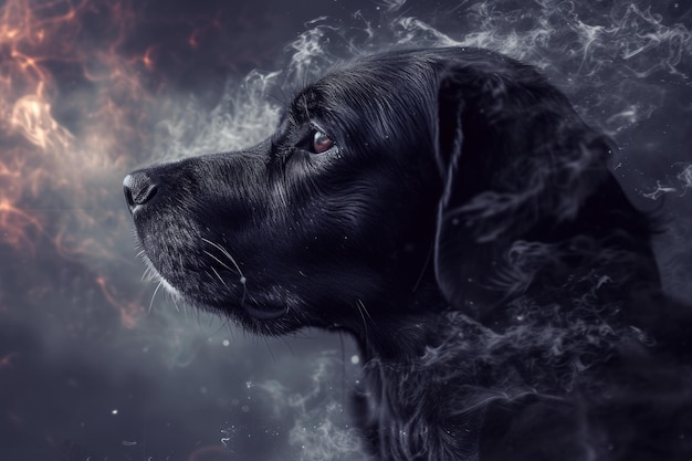 Black dog fantasy Generate Ai