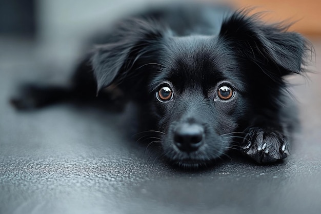 Black Dog at a Farmhouse photo