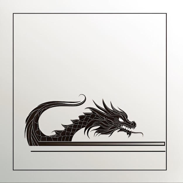 Photo black dragon silhouette design