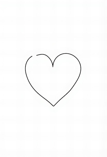 Photo a black drawing of a heart with a black outline