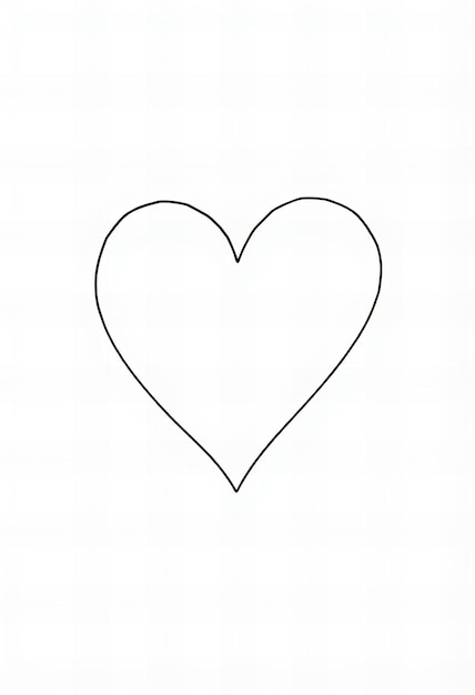 Photo a black drawing of a heart with a black outline