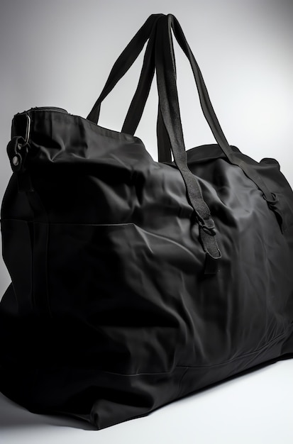 A black duffel bag