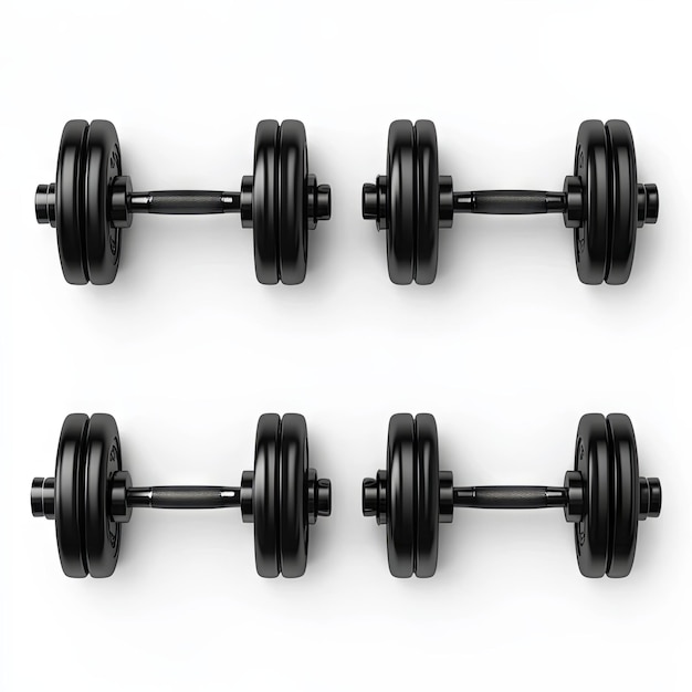 Black Dumbbell Set for Fitness and Strength Training