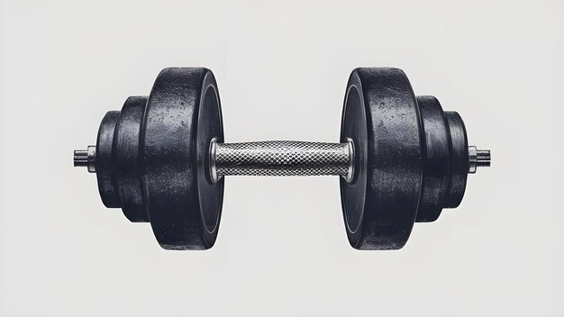 Photo black dumbbell on white background