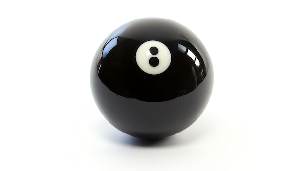 Black eight ball isolated on a white background