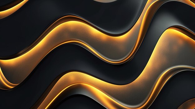 black elegant background with wave gold line modern luxury