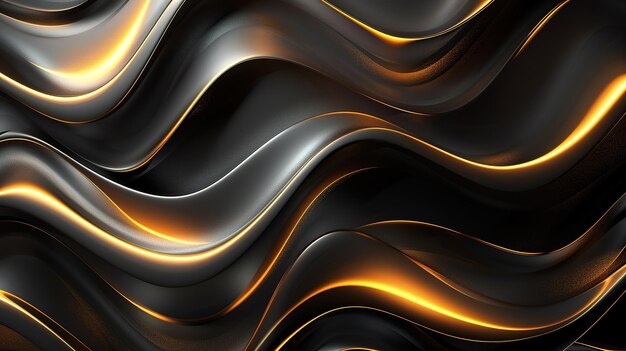 black elegant background with wave gold line modern luxury