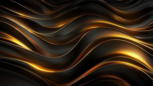 black elegant background with wave gold line modern luxury