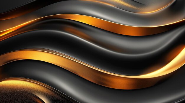 black elegant background with wave gold line modern luxury