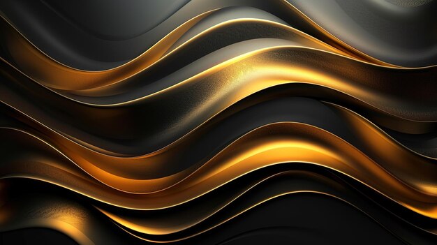 black elegant background with wave gold line modern luxury