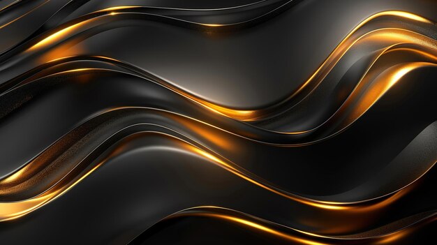 black elegant background with wave gold line modern luxury