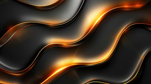 black elegant background with wave gold line modern luxury