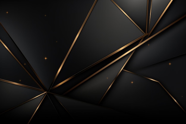 black elegant background with wave gold line modern luxury