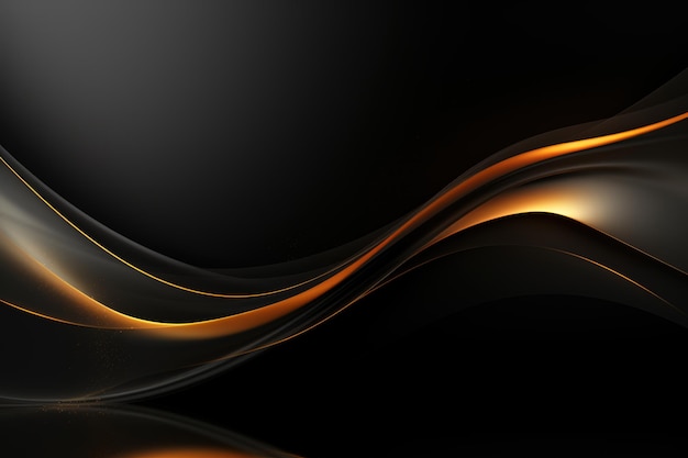 black elegant background with wave gold line modern luxury