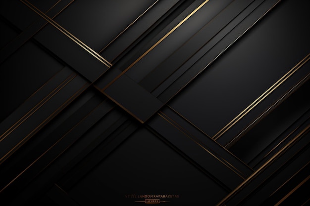 black elegant background with wave gold line modern luxury