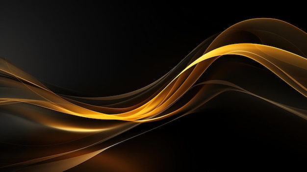 black elegant background with wave gold line modern luxury