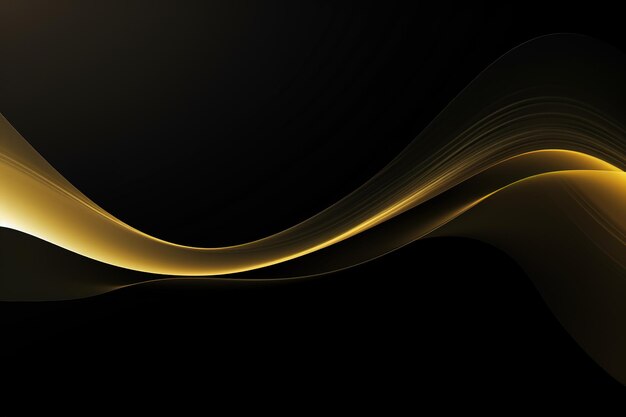 black elegant background with wave gold line modern luxury