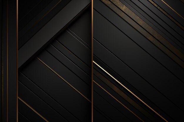 black elegant background with wave gold line modern luxury