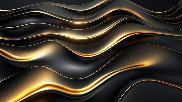 black elegant background with wave gold line modern luxury