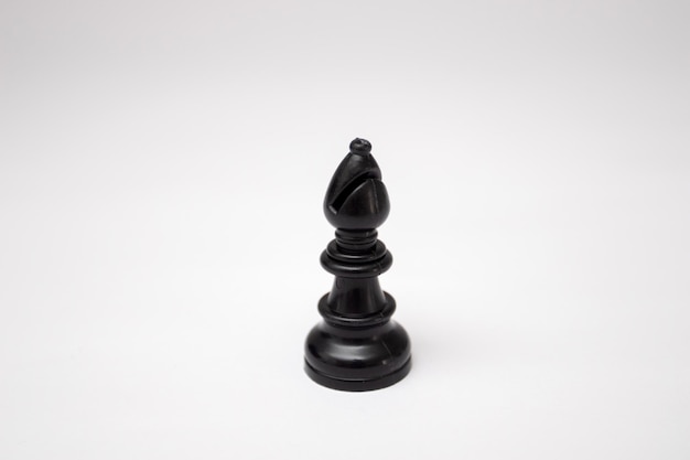 Black elephant Chess piece on a white background.