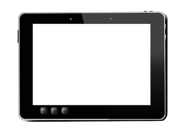 black empty tablet isolated on white background