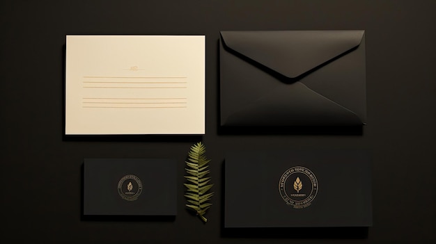 A black envelope with the logo for the company's corporate headquarters.