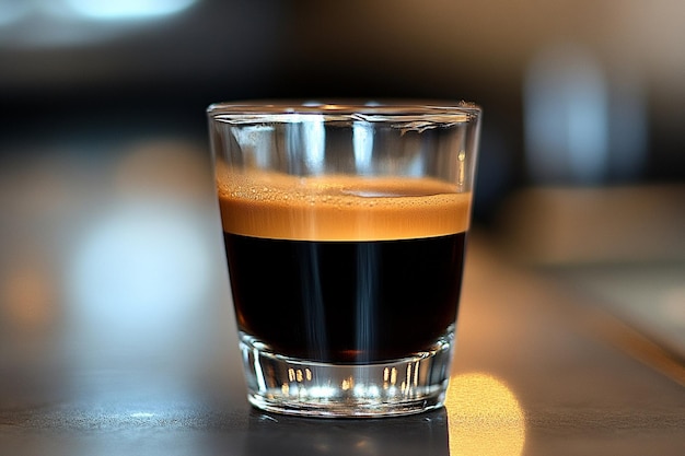 Photo black espresso in a shot glass photo