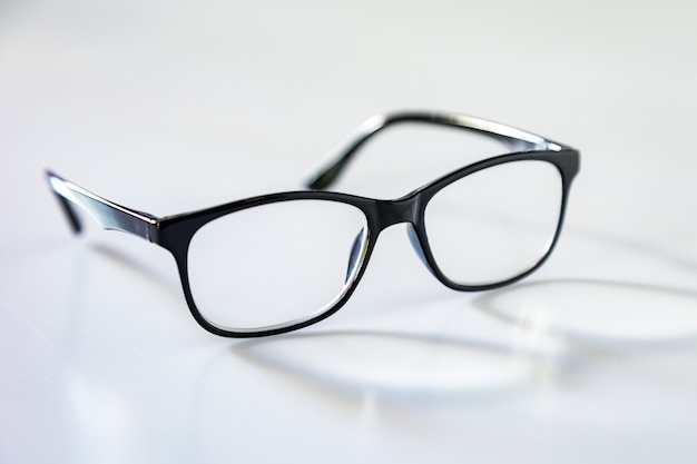 Black eye glasses spectacles with shiny black frame