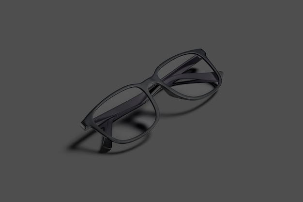 Black eye glasses with frame mockup Reading or protect eyeglass mock up Accessory fashion ocular