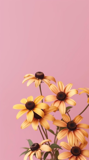 Black eye susan flower blurred background AI Generated