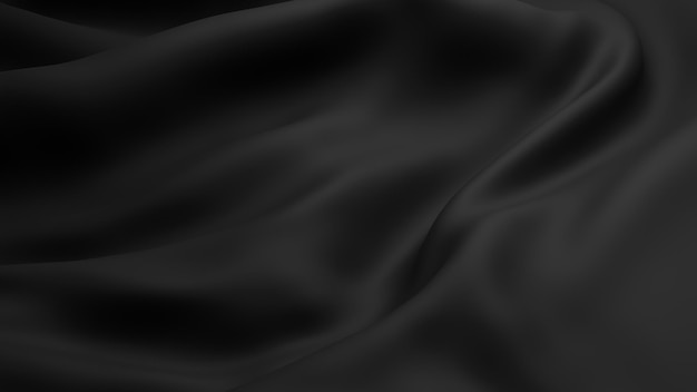 Black fabric background with copy space 3d render