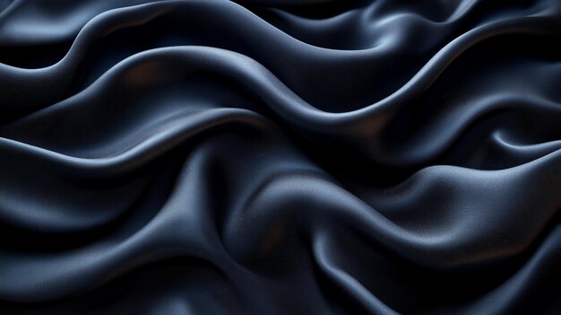 Black fabric texture with chaotic pattern highlighting depth and contrast Ideal for backgrounds or