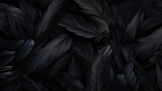 Black feathers background