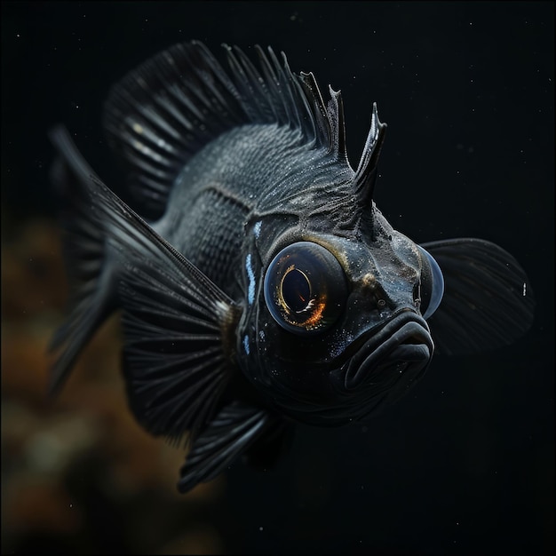 Black fish with big eyes