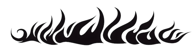 Photo black flame decal vector illustration stylized fire graphic abstract tribal tattoo design