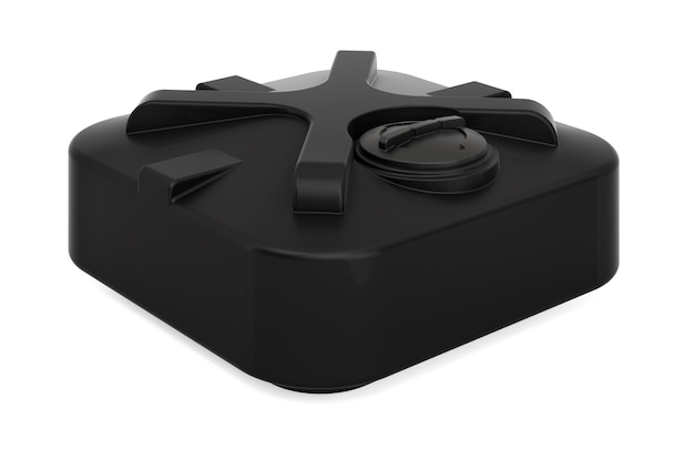 Black Flat Plastic Water Storage Tank 3D rendering