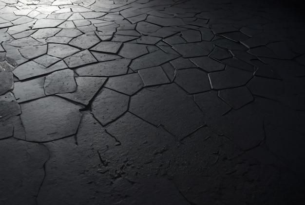 Photo a black floor with a pattern of geometric shapes and patterns on it