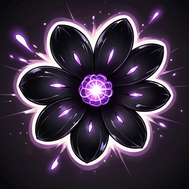 Photo a black flower with purple and black colors and a purple background