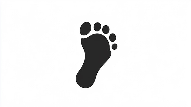 Photo a black foot print with a black outline