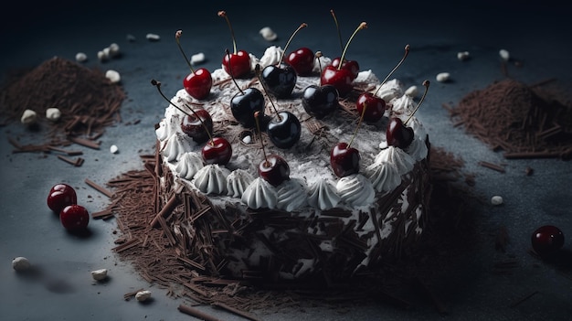 black forest cake on the table